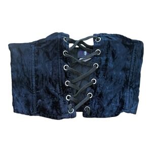 Vintage Morbid Threads Velvet Corset Top Small USA Made 90s Goth Lace Up
